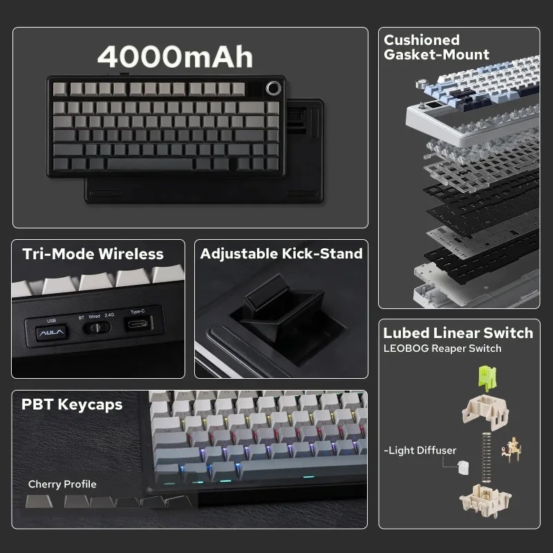 Klawiatura mechaniczna AULA F7 – Pc Gaming Rgb recenzja i cena