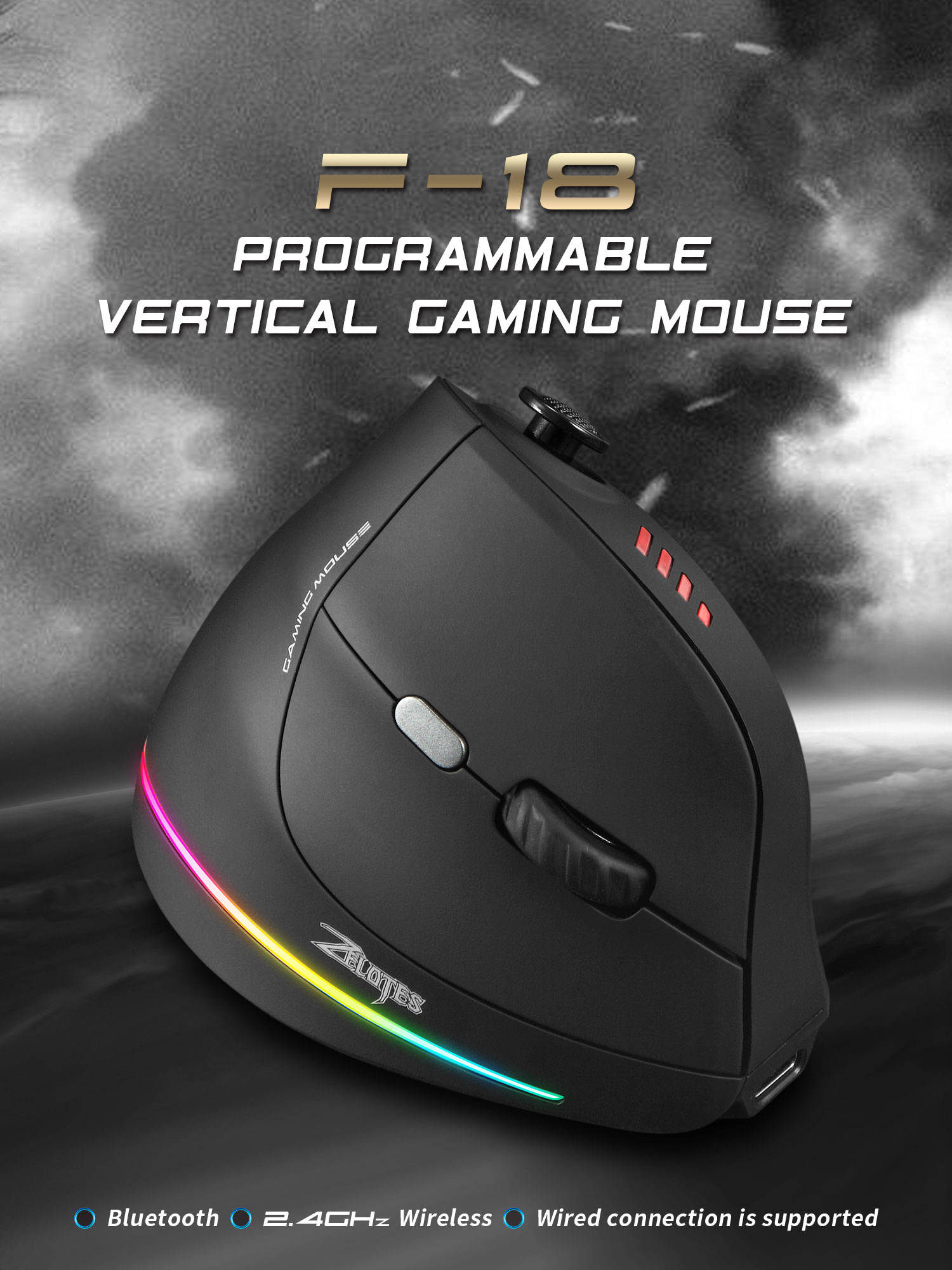Bezprzewodowa pionowa mysz Jom – Pc Gaming Rgb recenzja i cena